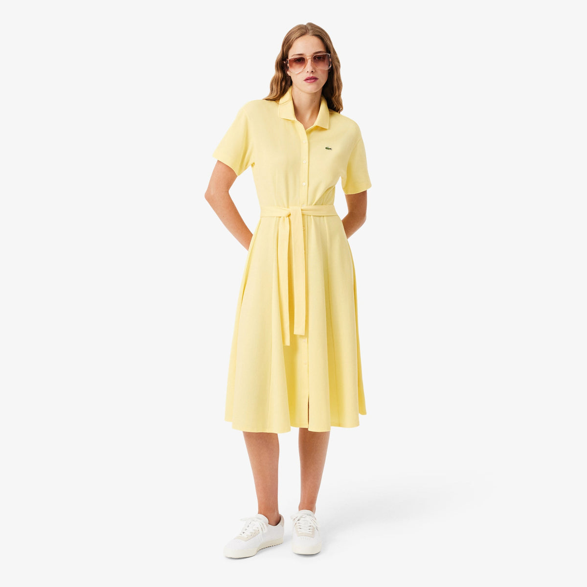 Flared Petit Piqué Polo Dress
