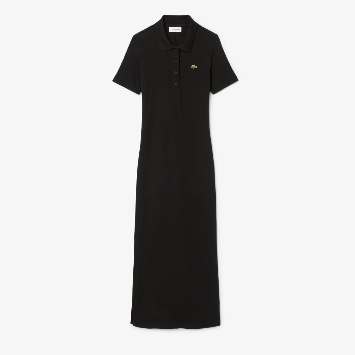 Long Ribbed Cotton Polo Dress