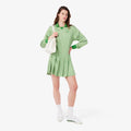 Pleated Satin Polo Dress