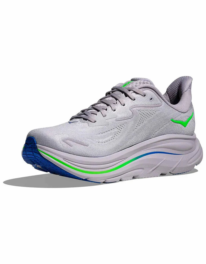 Men's Clifton 10 - Ash Grey/ Neon Green