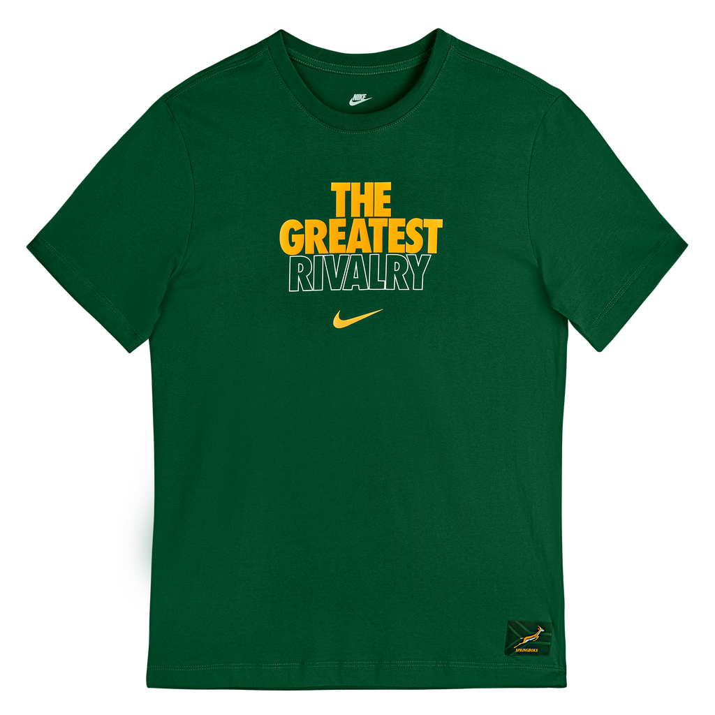 Springboks Nike Mens Rugby's Greatest Rivalry Tour Tee Gorge Green