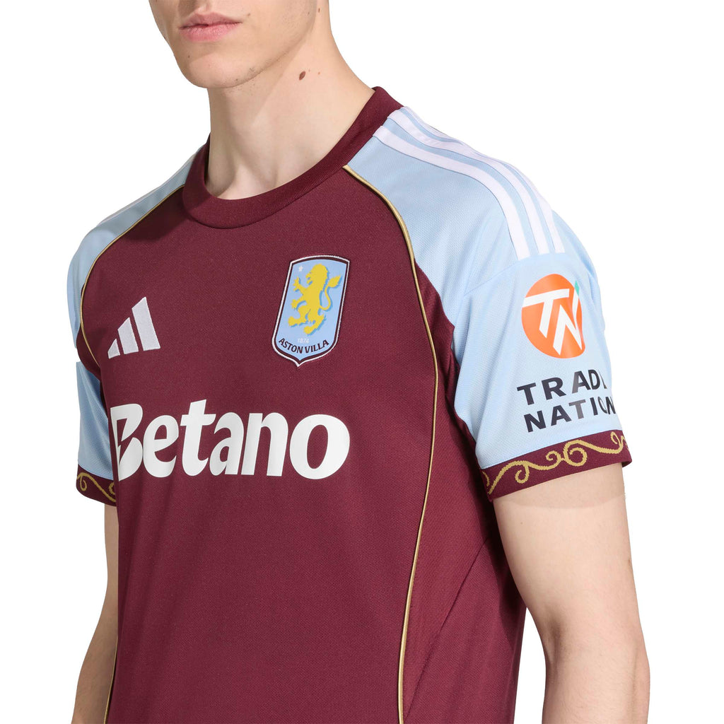 Adidas Aston Villa FC 25/26 Home Jersey Maroon / Glow Blue
