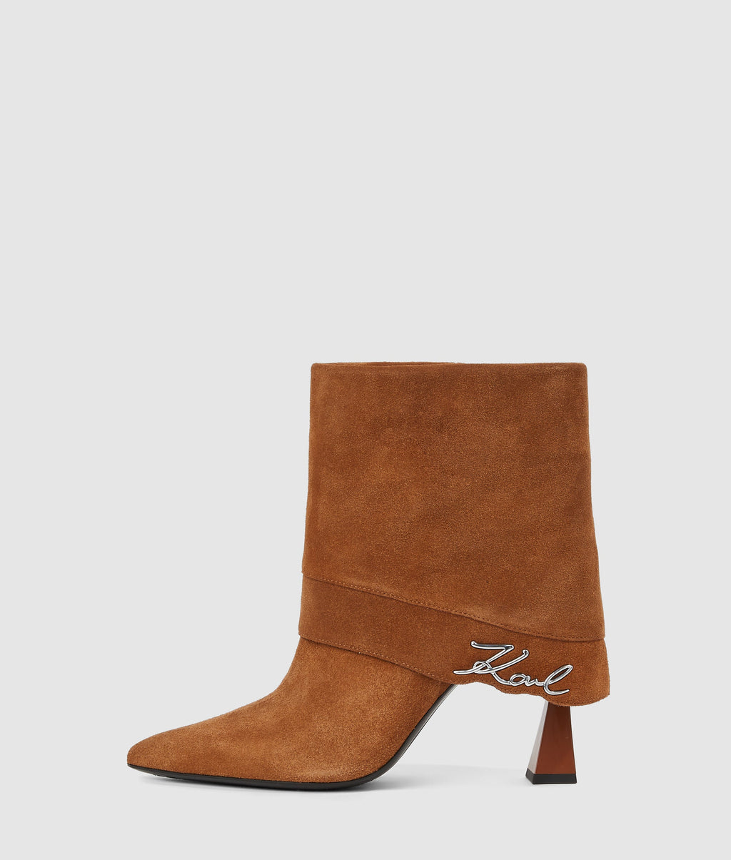Debutante fold-down ankle boots