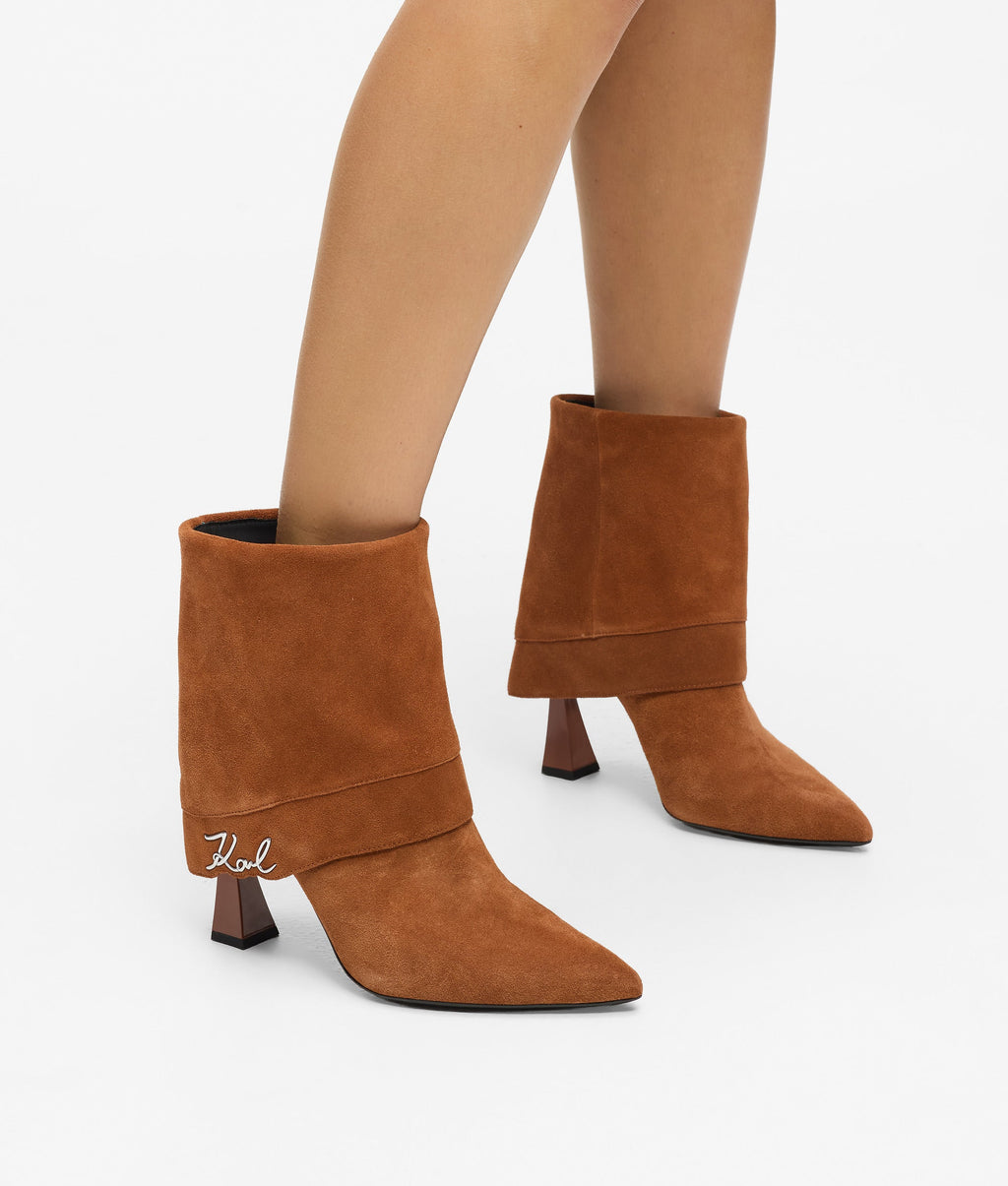 Debutante fold-down ankle boots
