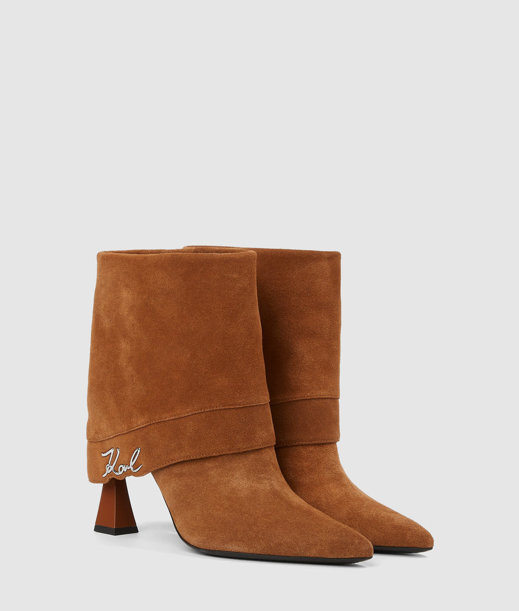 Debutante fold-down ankle boots