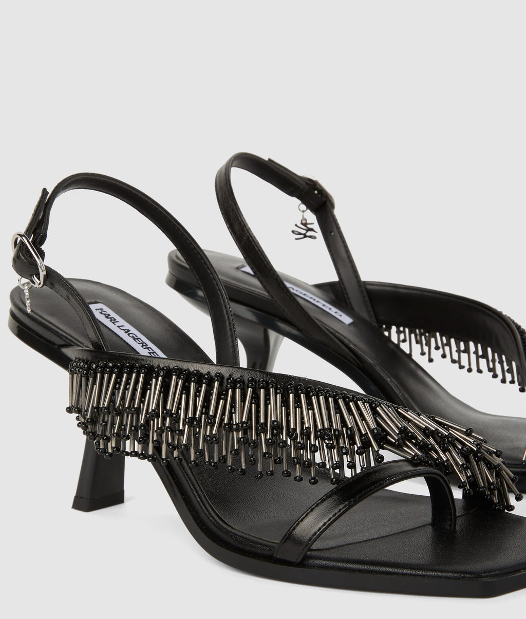 Karmel fringe heeled slingbacks