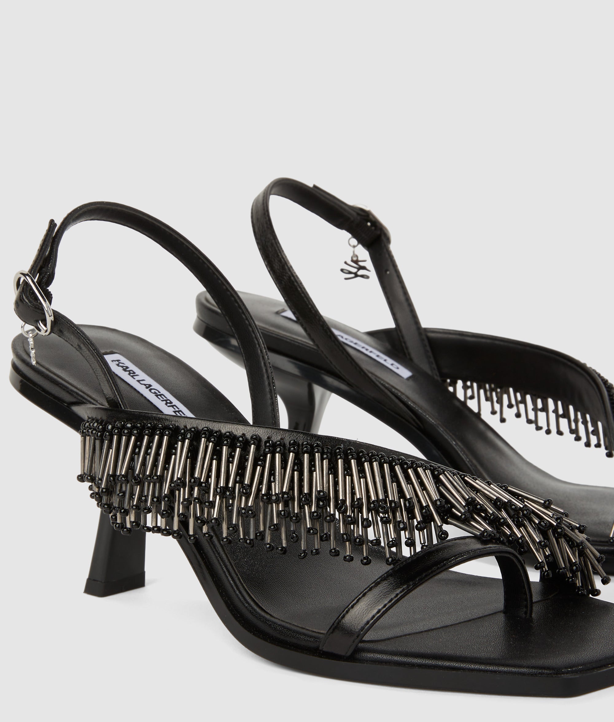 Karmel fringe heeled slingbacks
