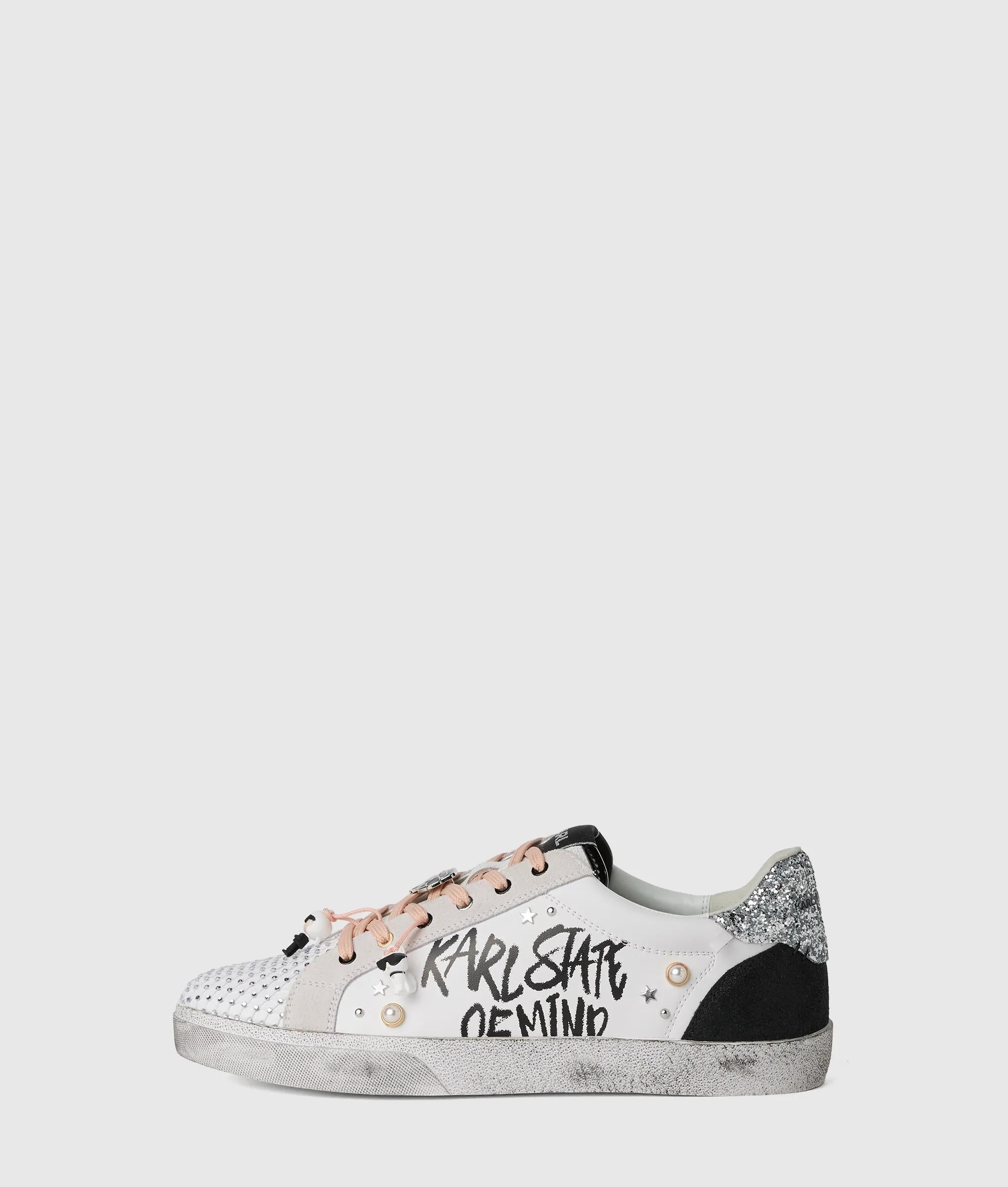 Skool Karl quote studded sneakers
