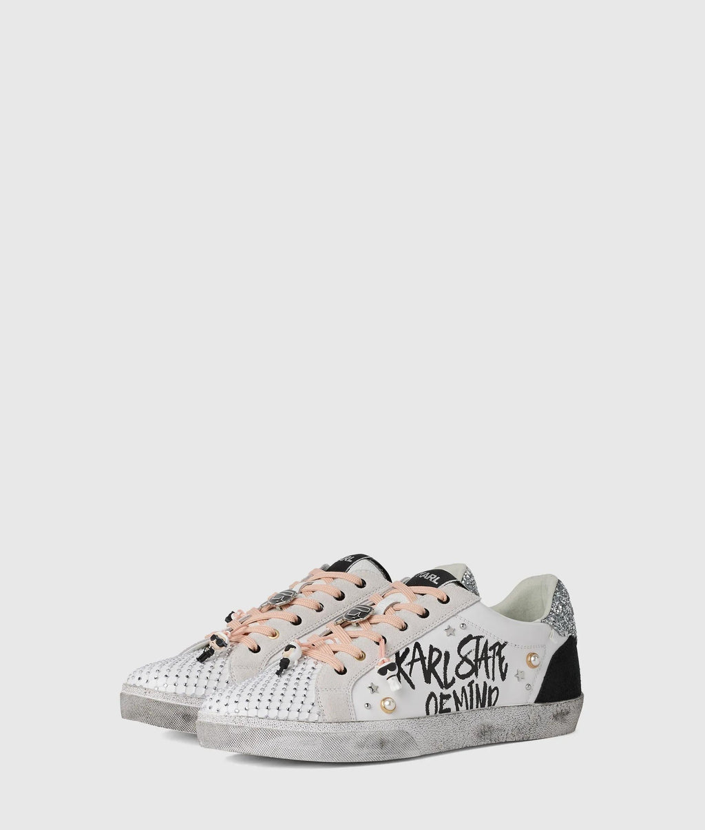 Skool Karl quote studded sneakers