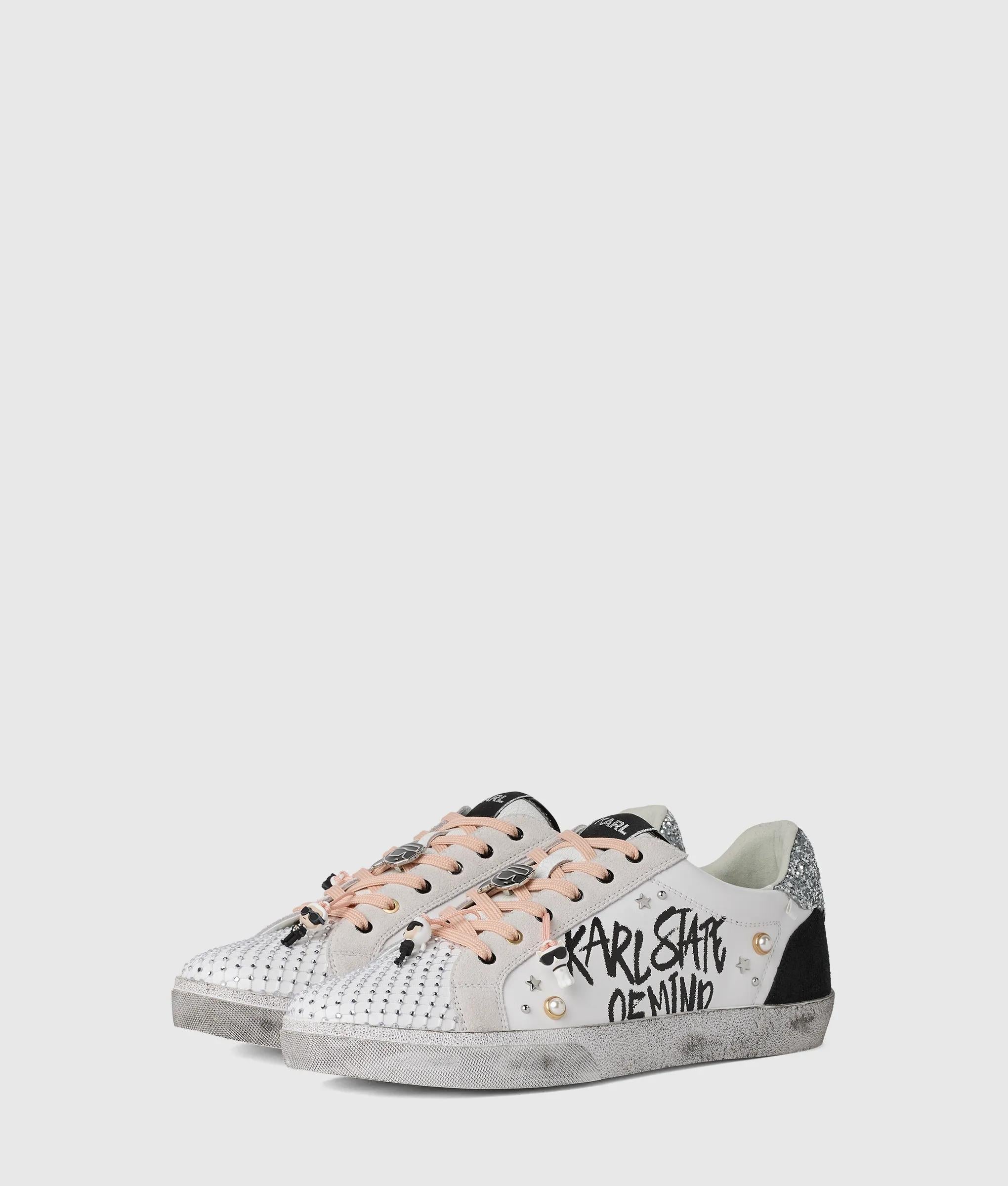 Skool Karl quote studded sneakers