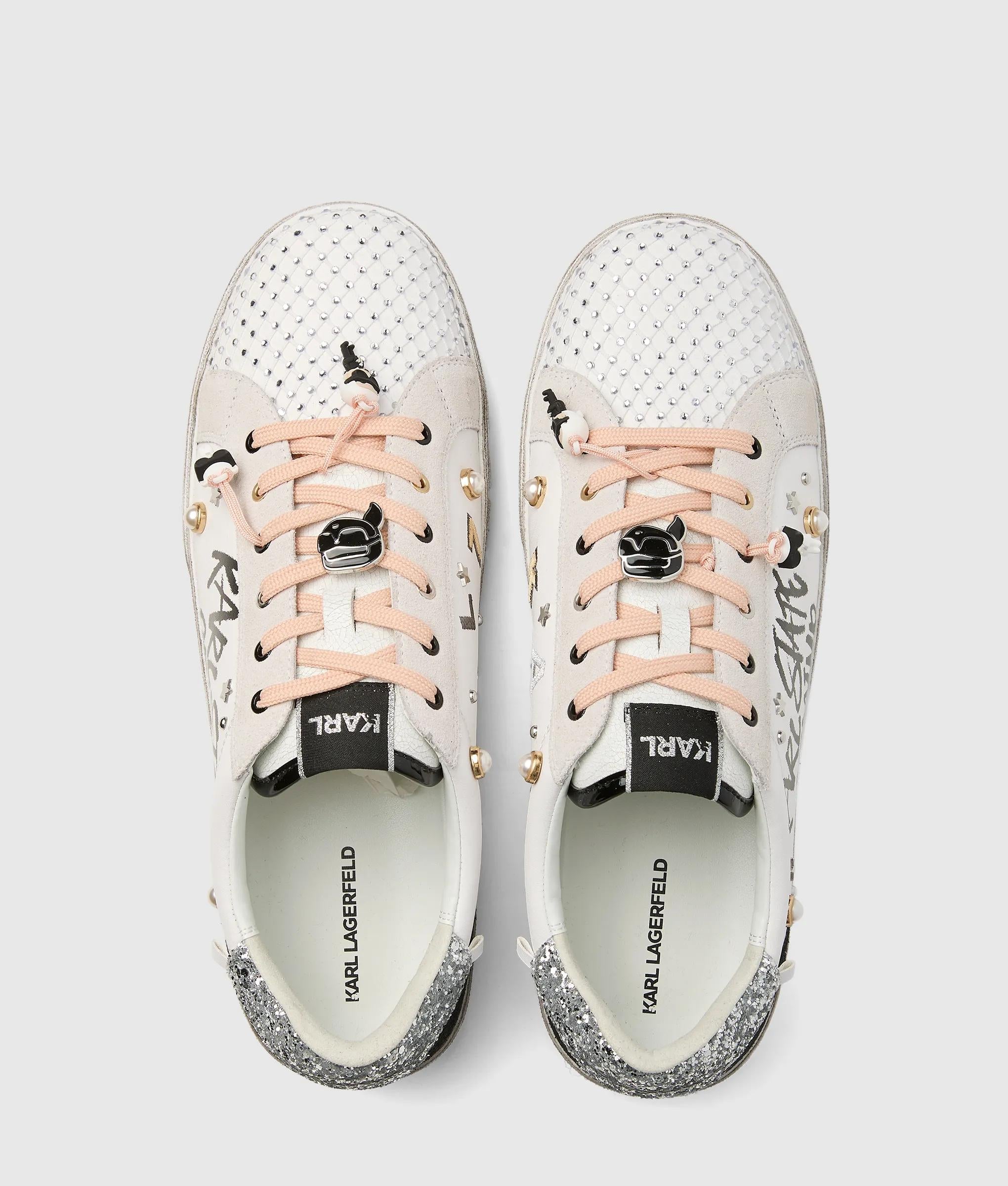 Skool Karl quote studded sneakers