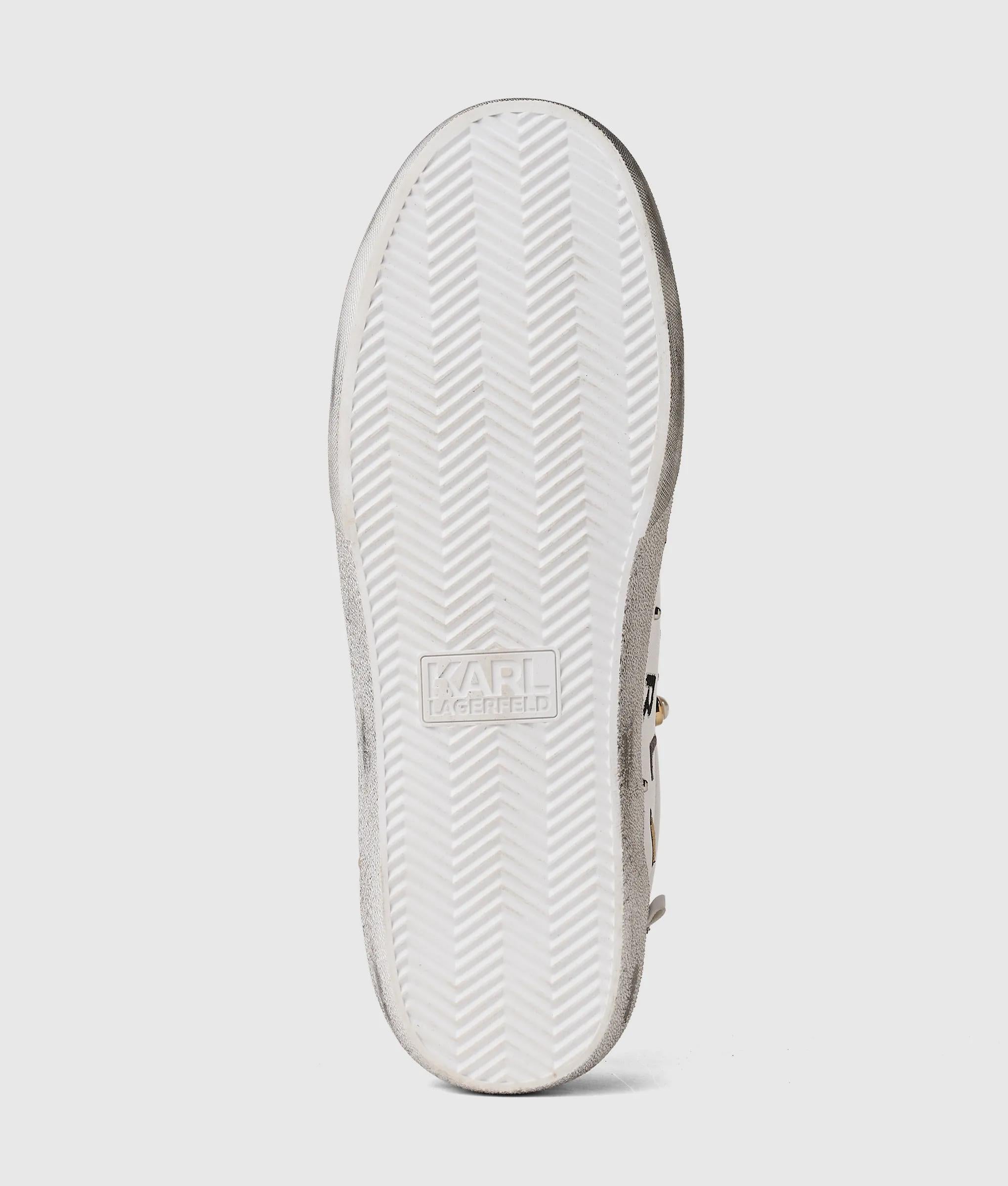 Skool Karl quote studded sneakers