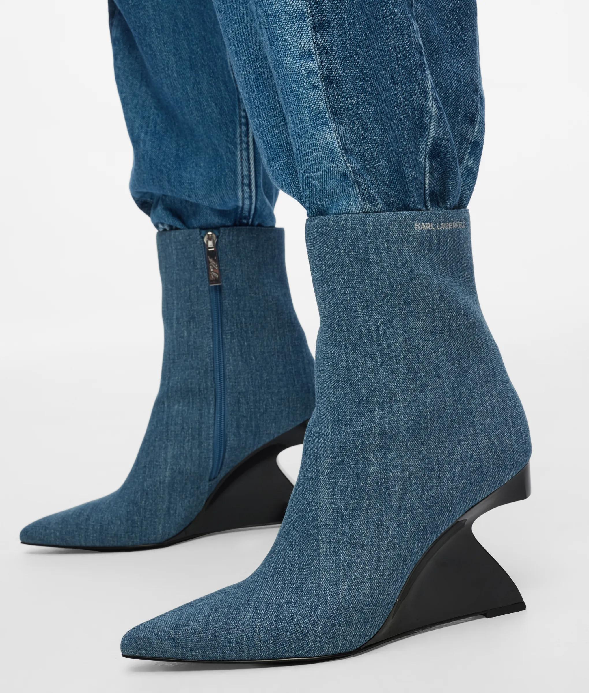 Waverely denim midi boots