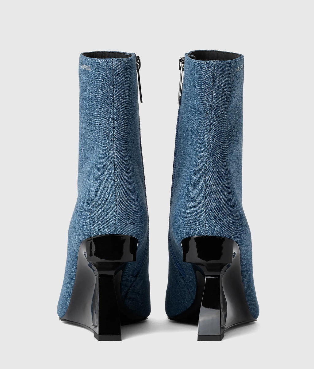 Waverely denim midi boots