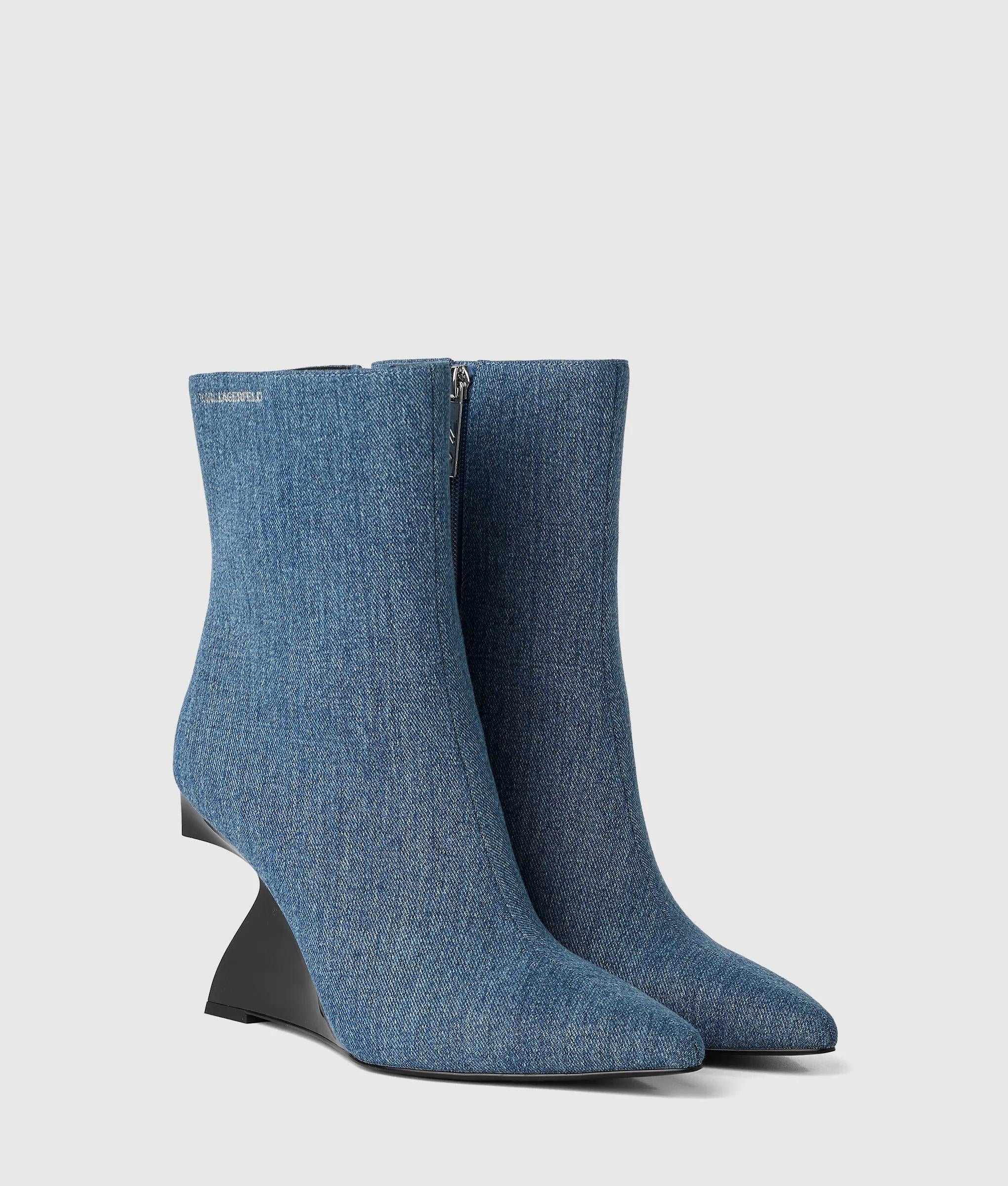 Waverely denim midi boots