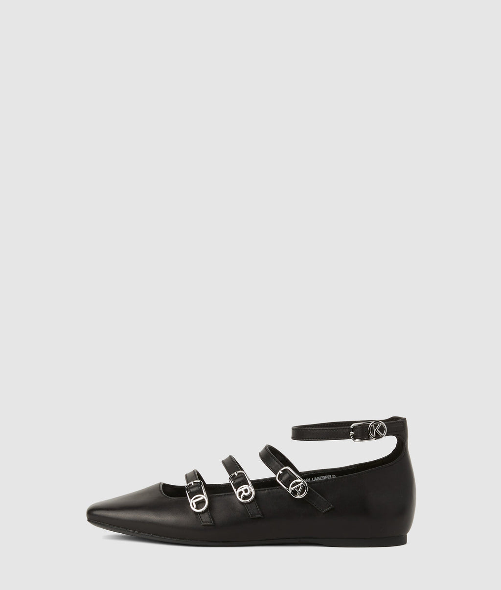 Konnie four-strap flats