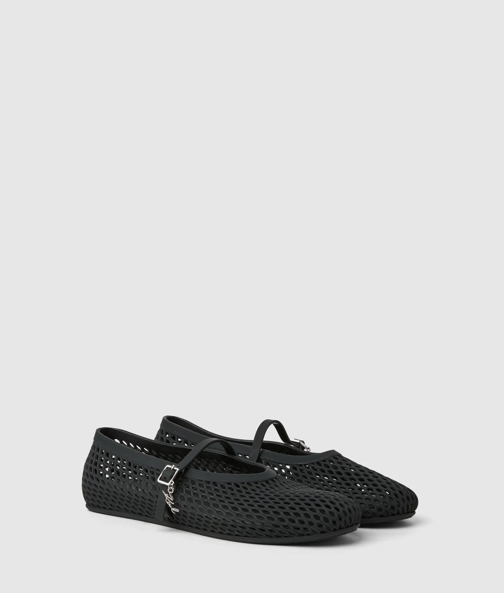 Jelly ballet strap pumps