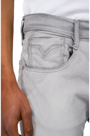REPLAY SLIM FIT HYPERFLEX BIO ‘WHITE SHADES’ ANBASS JEANS