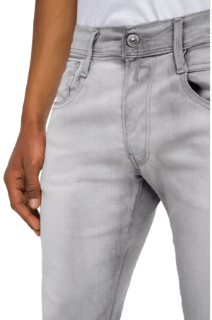 REPLAY SLIM FIT HYPERFLEX BIO ‘WHITE SHADES’ ANBASS JEANS