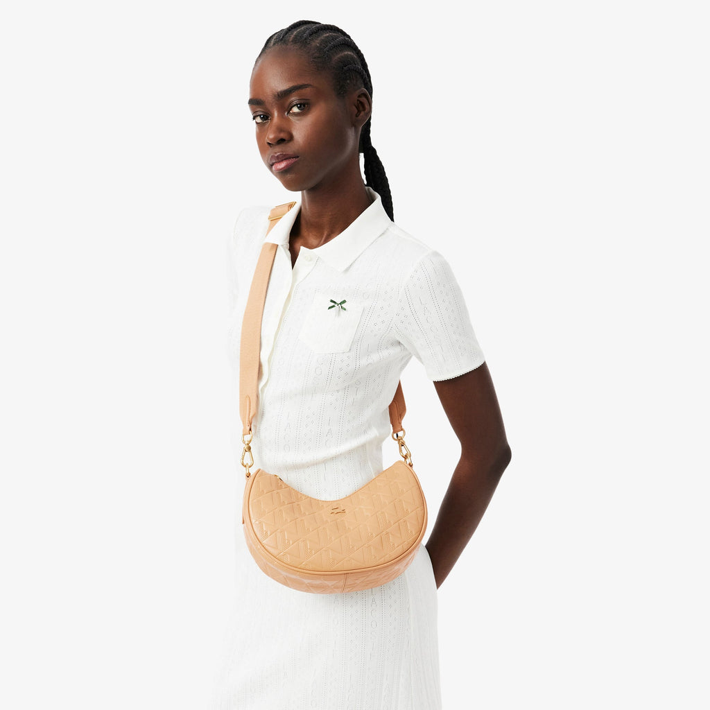 Maheki Embossed Leather Half Moon Purse