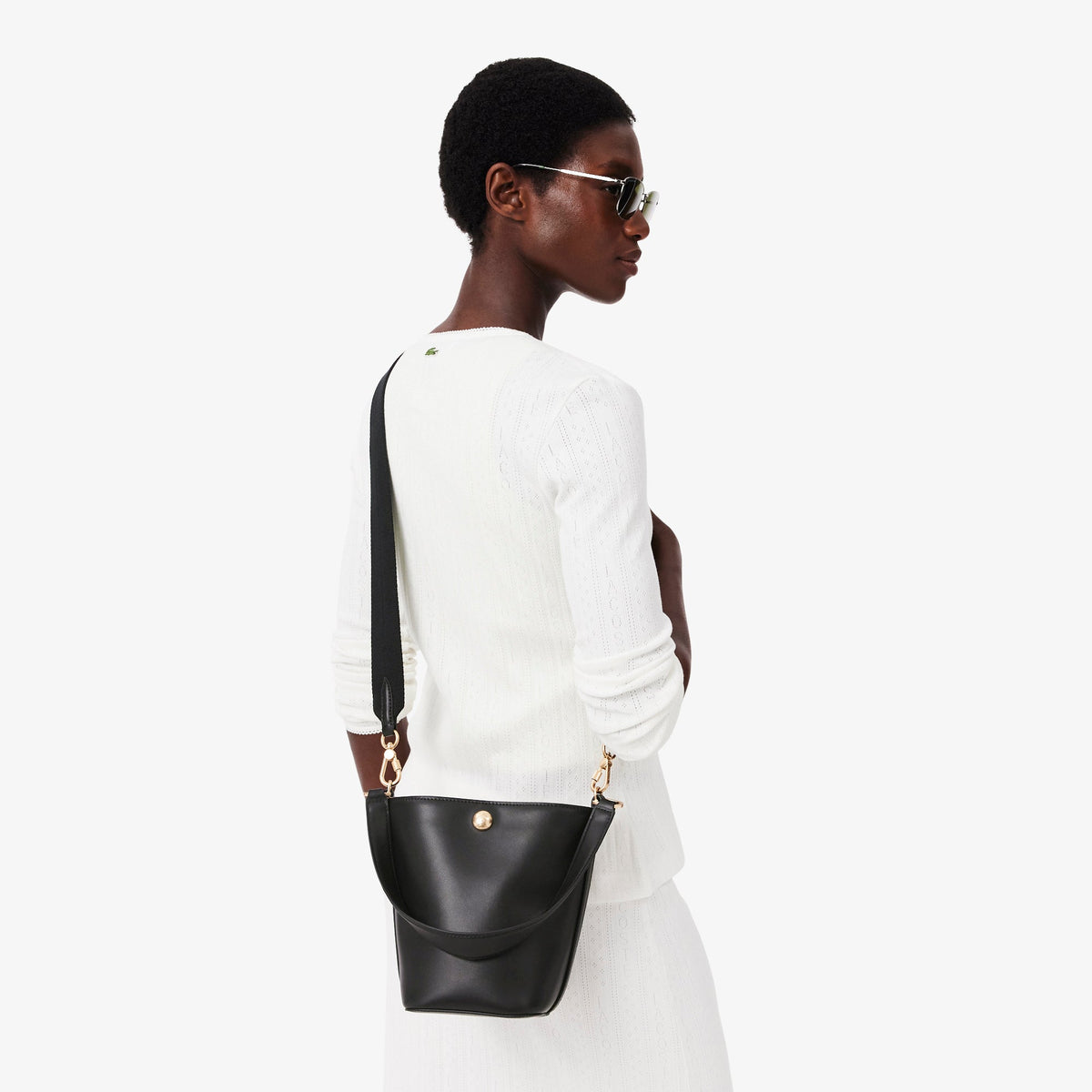 Small Tennis Bliss Leather Bucket Bag