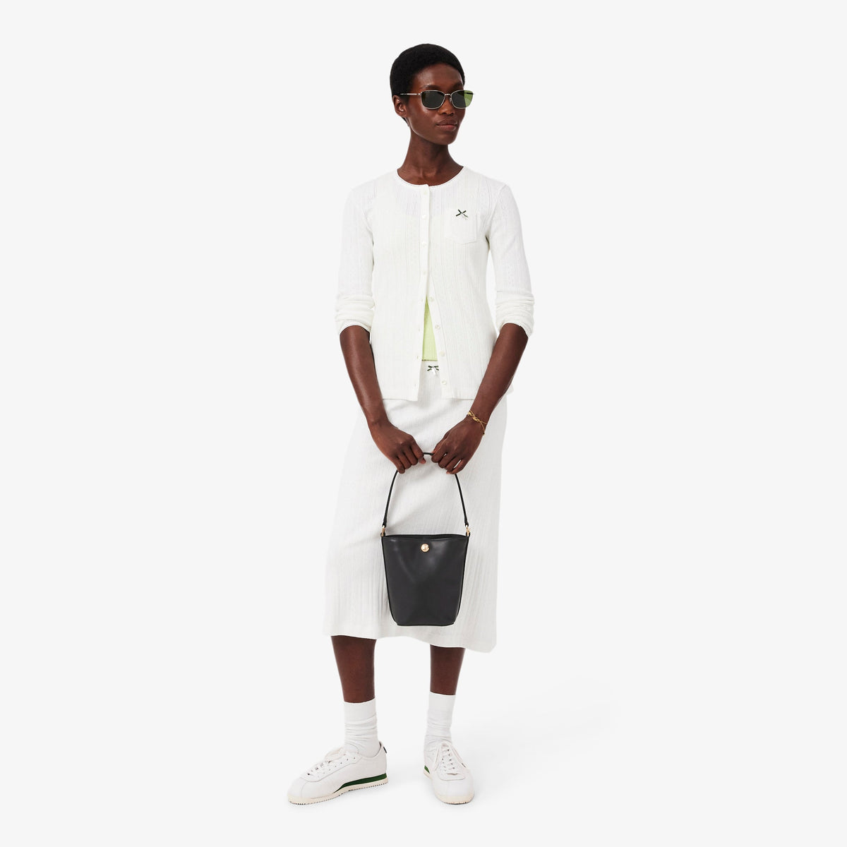 Small Tennis Bliss Leather Bucket Bag