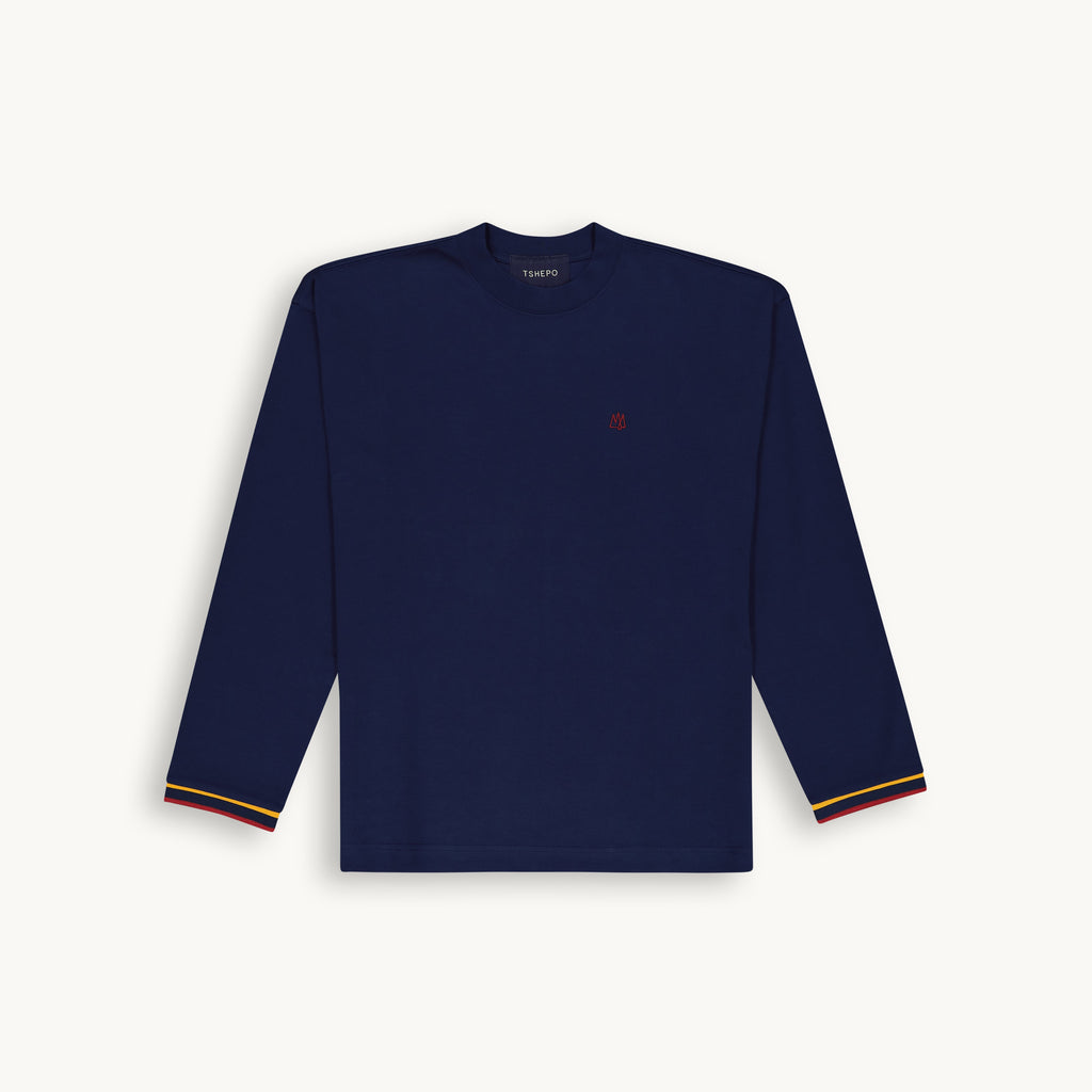 FLAG CUFF MONARCH LONG SLEEVE T-SHIRT BLUE