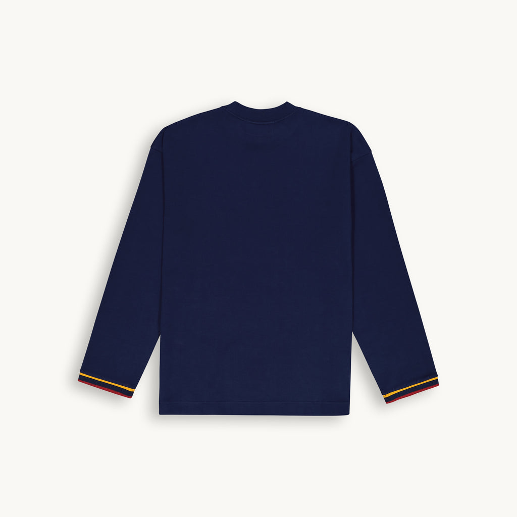 FLAG CUFF MONARCH LONG SLEEVE T-SHIRT BLUE