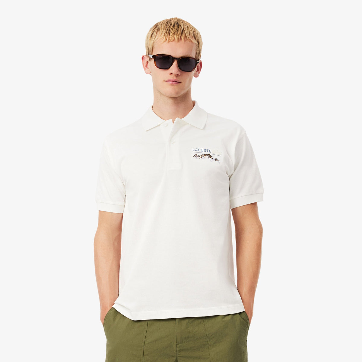 Classic Fit Embroidered Motif Piqué Polo Shirt