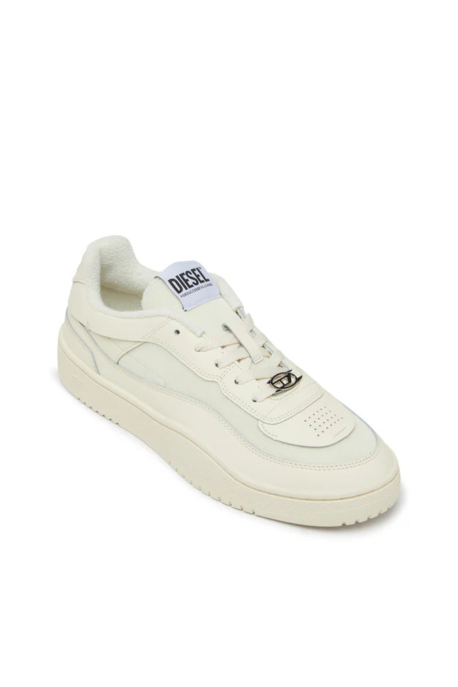 S-Oval Skate-Fabric-Panelled Leather Sneakers