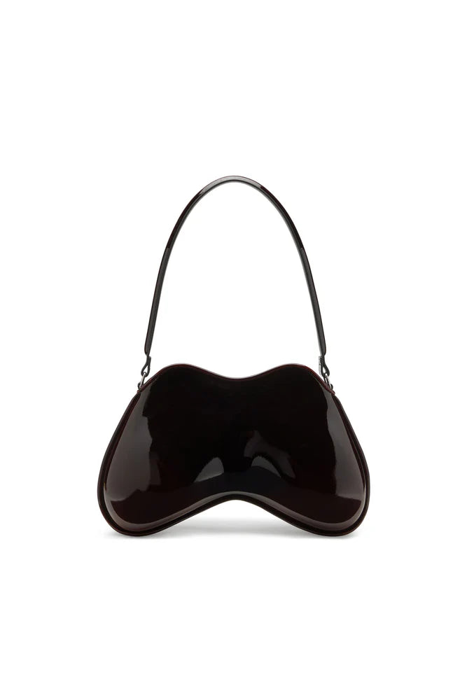 Double-D-Rigid shoulder bag in dégradé glossy PU