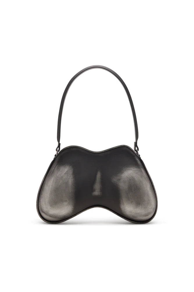 Double-D-Rigid shoulder bag in brushed PU