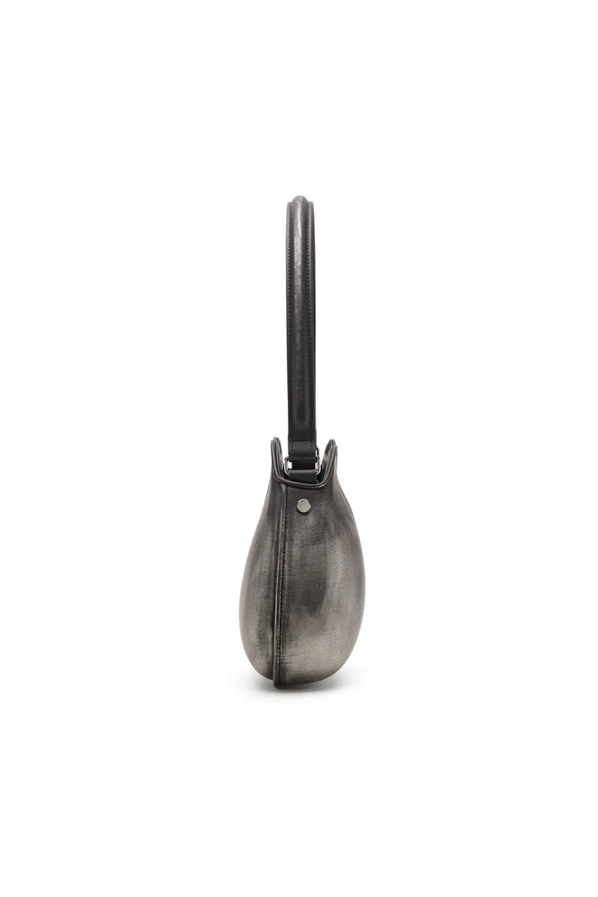 Double-D-Rigid shoulder bag in brushed PU