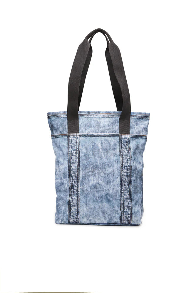 Tote bag in trompe l'oeil denim