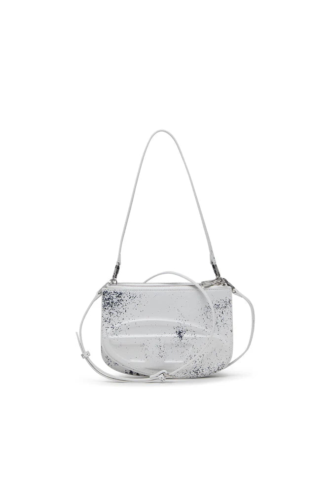 1DR Twin-Double-pouch shoulder bag in printed leather