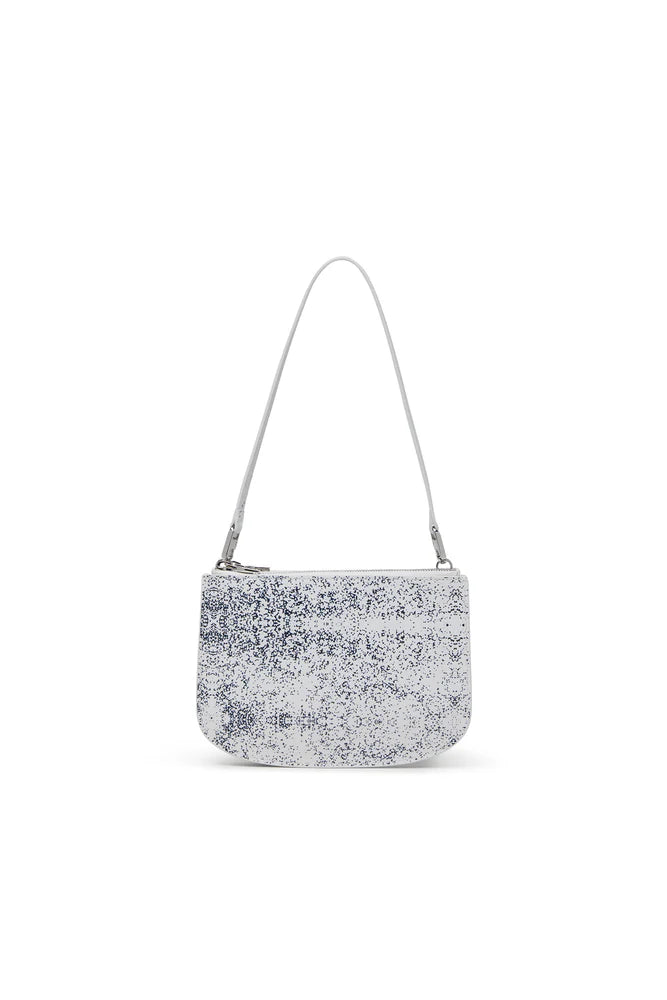 1DR Twin-Double-pouch shoulder bag in printed leather