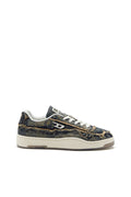 S-Tracker-D-Frayed denim sneakers with transparent sole