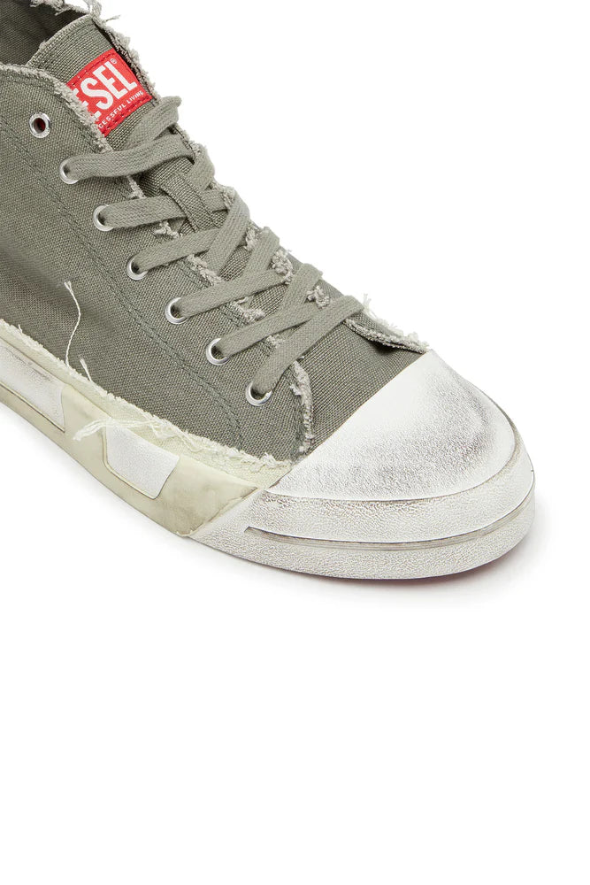 S-D-Verse-Distressed high-top sneakers in canvas