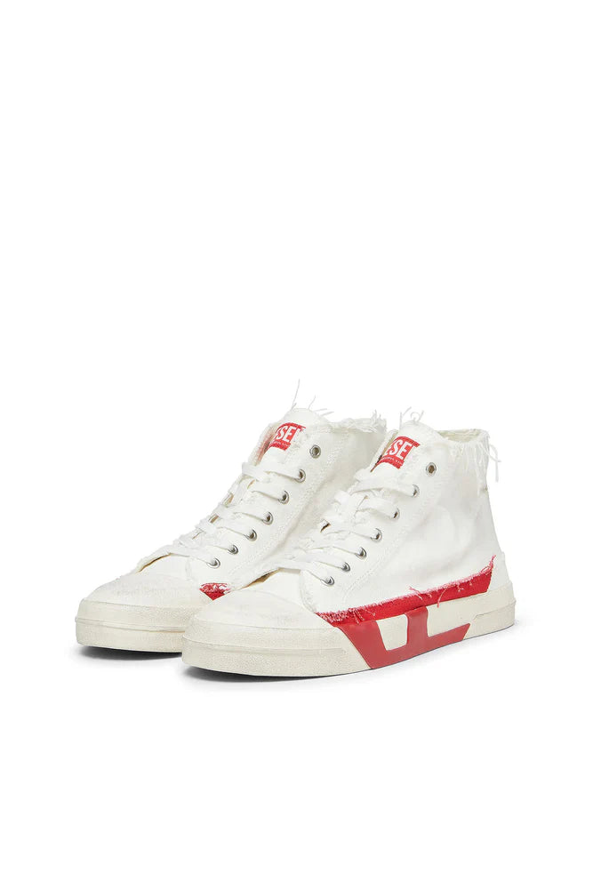 S-D-Verse-Distressed high-top sneakers in canvas