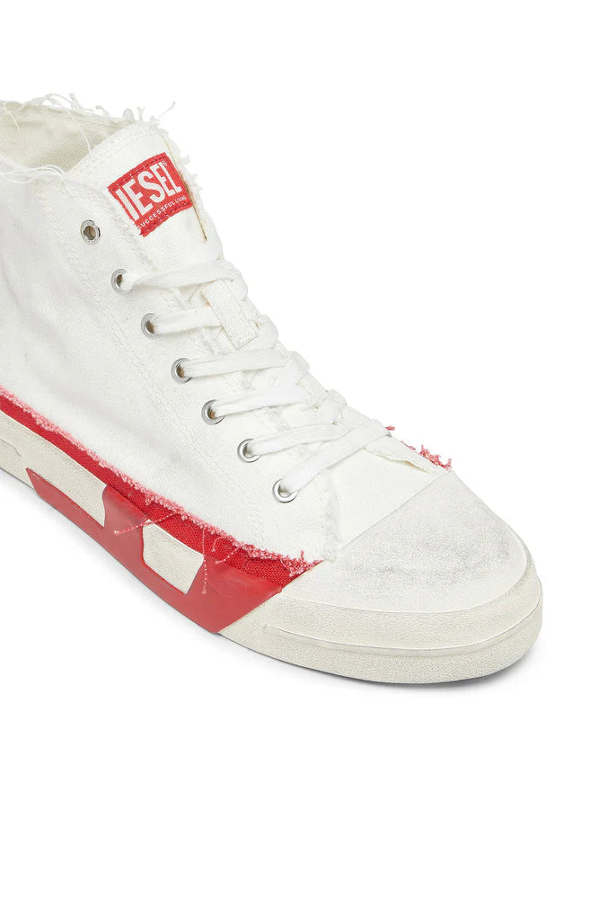 S-D-Verse-Distressed high-top sneakers in canvas