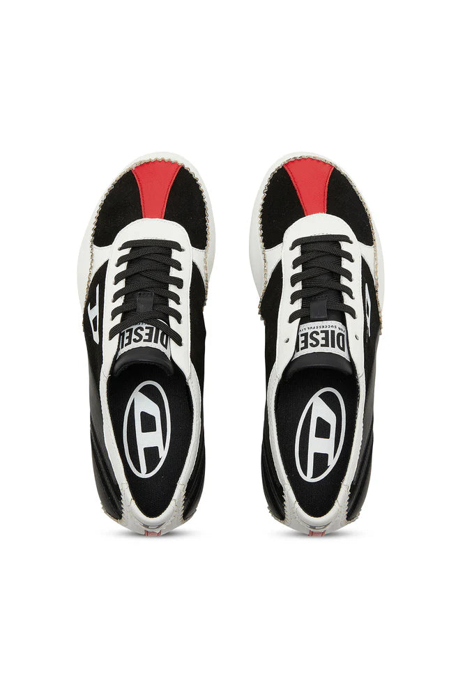 D-Mile-Flat sneakers in leather and suede