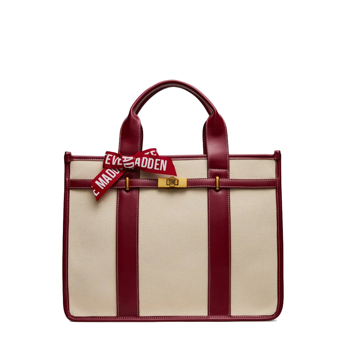 BWEBBER-LRG CANVAS NATURAL/CRANBERRY