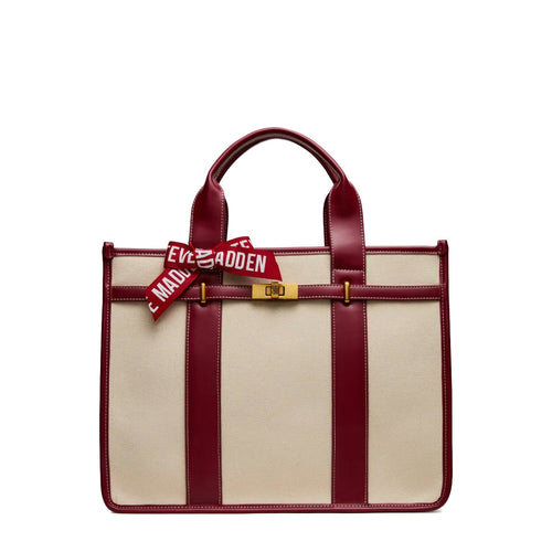 BWEBBER-LRG CANVAS NATURAL/CRANBERRY