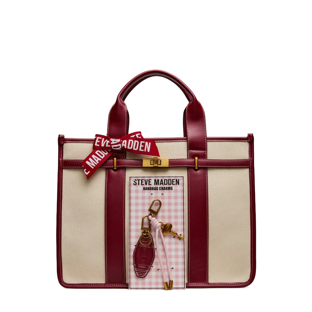 BWEBBER-LRG CANVAS NATURAL/CRANBERRY