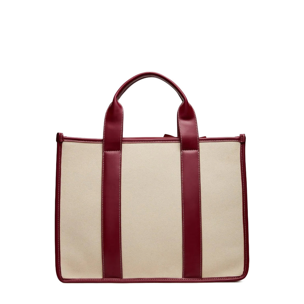 BWEBBER-LRG CANVAS NATURAL/CRANBERRY