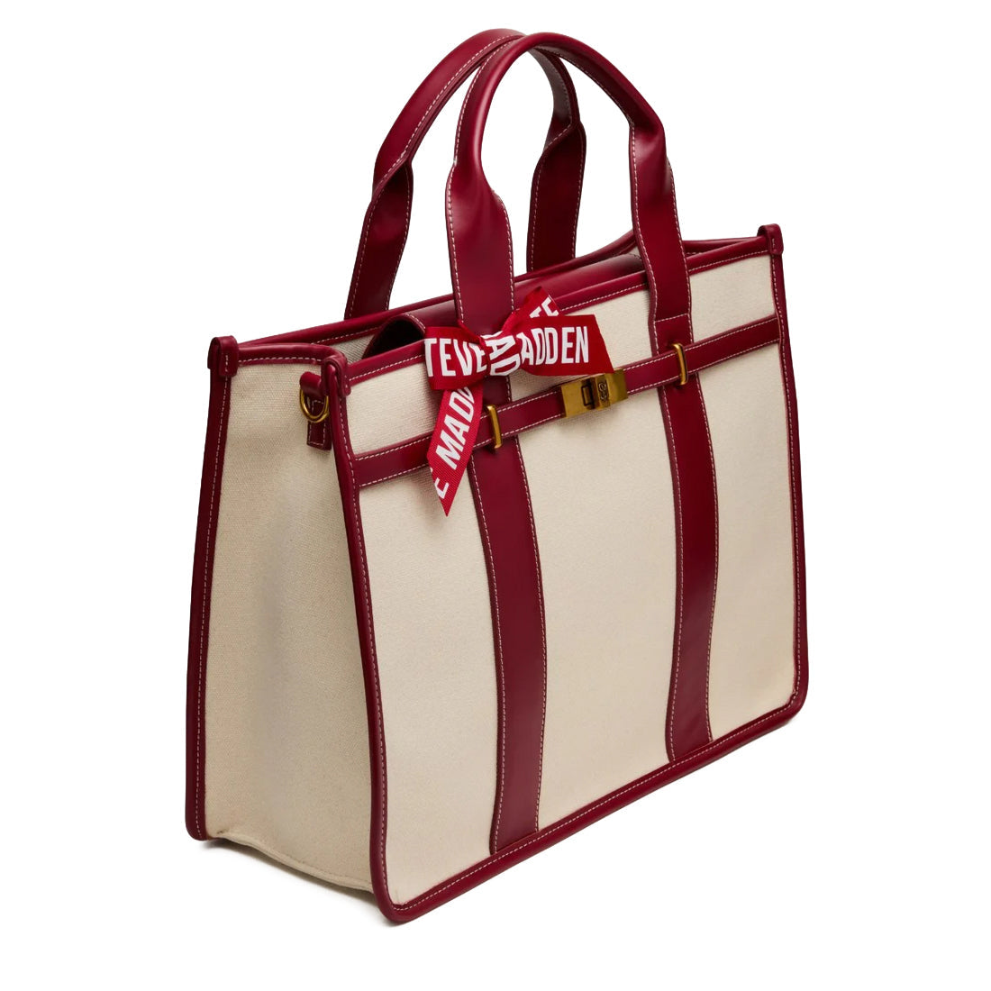 BWEBBER-LRG CANVAS NATURAL/CRANBERRY