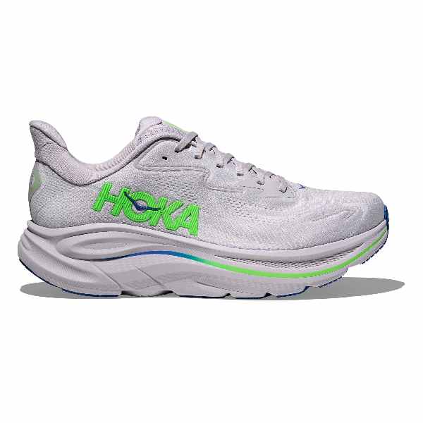 Hoka Clifton 10 Ash Grey Neon Green