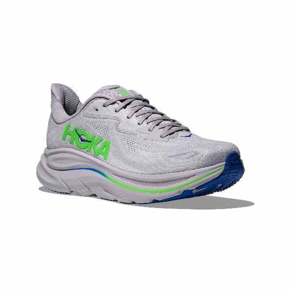 Hoka Clifton 10 Ash Grey Neon Green