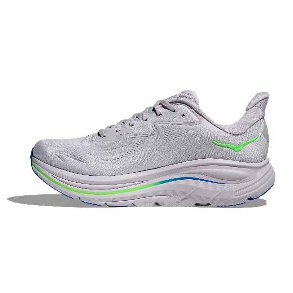 Hoka Clifton 10 Ash Grey Neon Green