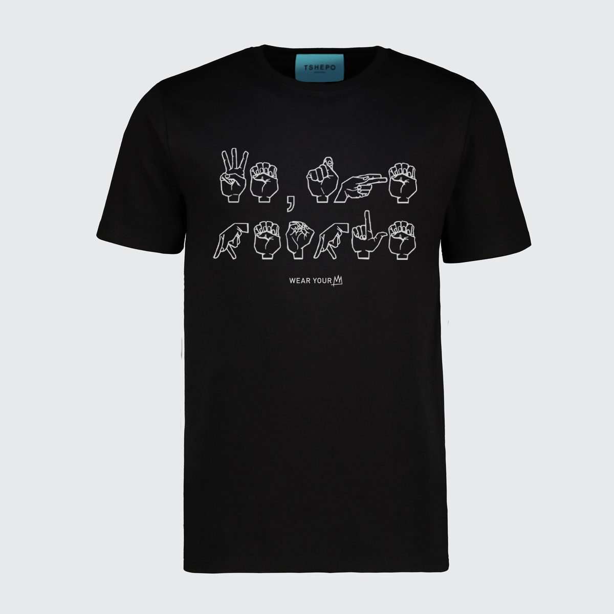 SIGN LANGUAGE T-SHIRT, BLACK